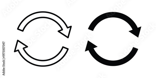 Synchronization icon on white background. linear pictogram. Flat symbols