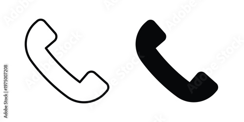 Telephone icon on white background. linear pictogram. Flat symbols