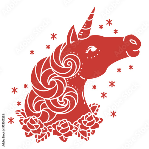 Majestic unicorn glowing in the sunlight