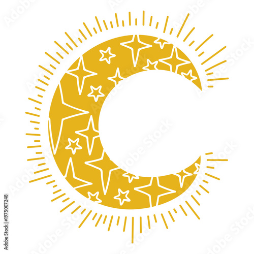 Majestic moon filled with stars