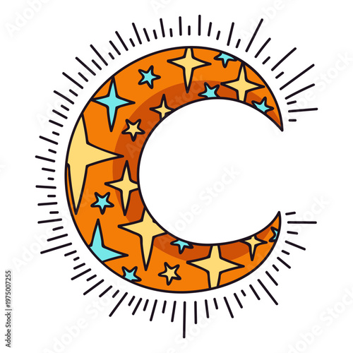 Amazing moon filled with stars