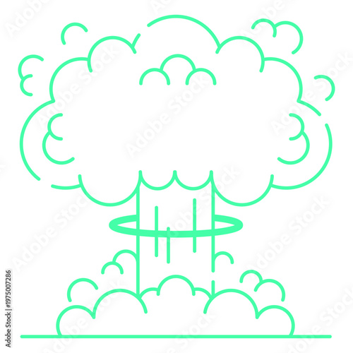 Nuclear bomb radiating a large mushroom cloud