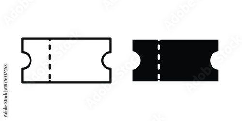 Ticket icon on white background. linear pictogram. Flat symbols