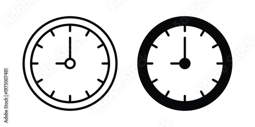 Time icon on white background. linear pictogram. Flat symbols