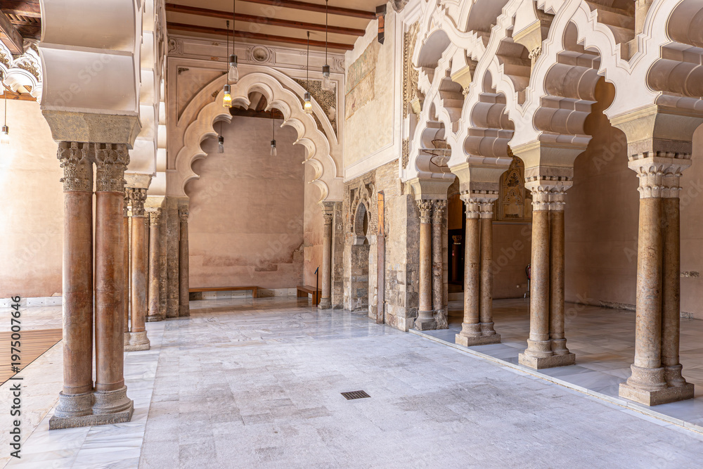 Fototapeta premium Aljafería Palace, Interior View in Zaragoza, Spain