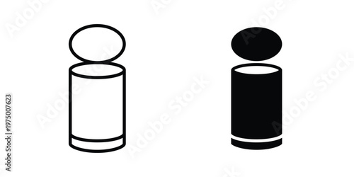 Tin can icon on white background. linear pictogram. Flat symbols