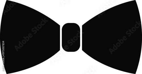 Black Bow Tie Silhouette on White Background bowtie