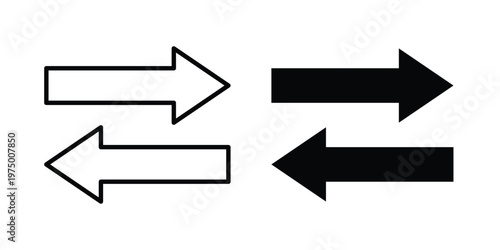 Transfer arrows icon on white background. linear pictogram. Flat symbols
