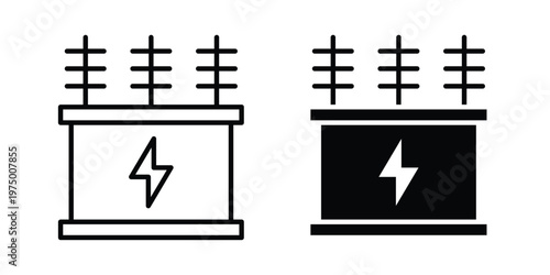 Transformer icon on white background. linear pictogram. Flat symbols