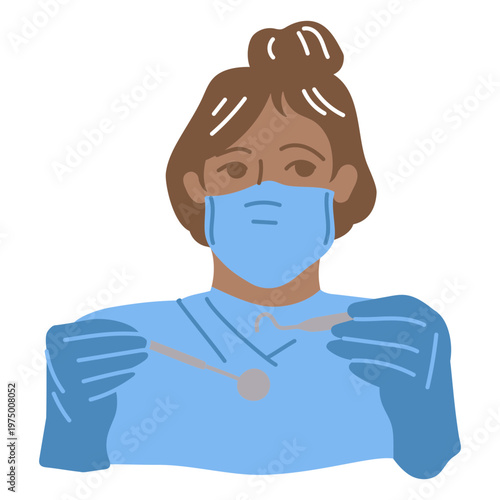 Dentist with dental equipment