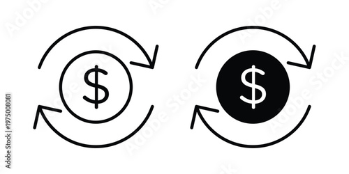 Turnover icon on white background. linear pictogram. Flat symbols