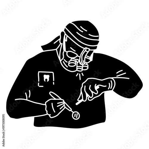 Orthodontist working