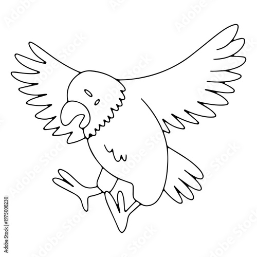 Parrot landing on a tree