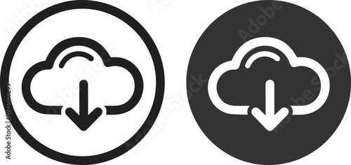 cloud data sync download vector illustration flat design