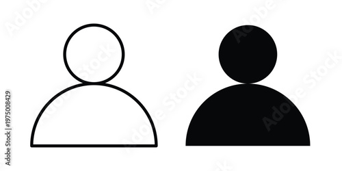 User icon on white background. linear pictogram. Flat symbols