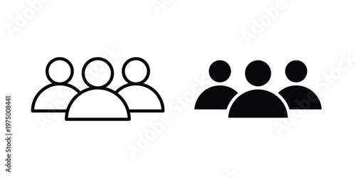 Users icon on white background. linear pictogram. Flat symbols