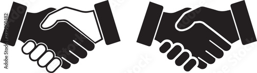 handshake partnership deal success flat design vector illustration