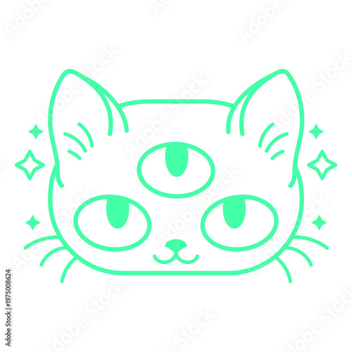 Three-eyed kitten design