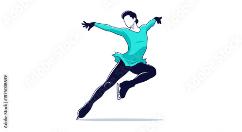Elegant Figure Skater Capturing A Dynamic Pose On Ice