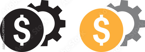 money and gears financial growth vector illustration