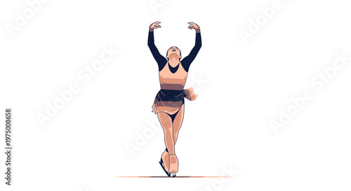 Elegant Figure Skater Gracefully Performs On Ice