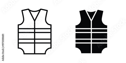 Vest jacket icon on white background. linear pictogram. Flat symbols