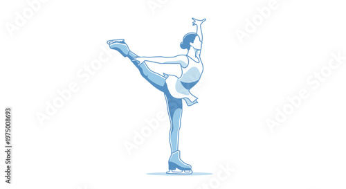 Elegant Figure Skater Performing A Graceful Pose On The Ice