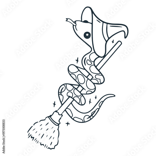 Wizard snake broom character stroke