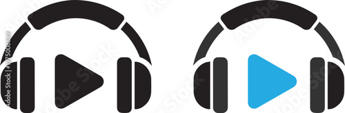 play and pause music controls flat design vector illustration