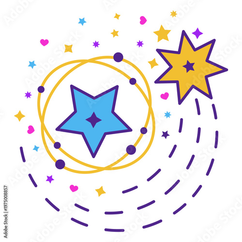 Glowing star constellation