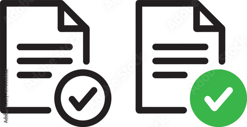 document verification approval flat design vector illustration
