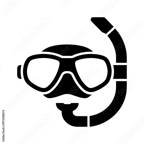 Vector of diving mask and snorkel for underwater exploration