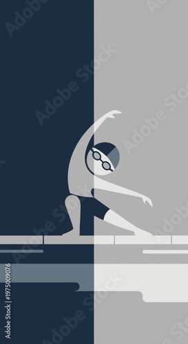 Elegant Swimmer Prepares For Aquatic Performance By Poolside