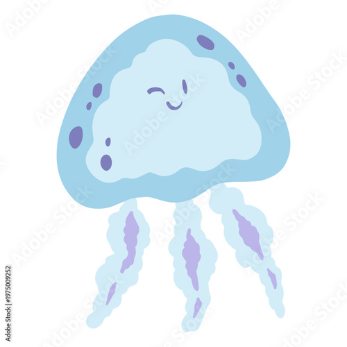 Cute winking jellyfish character