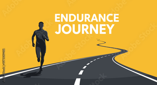 Endurance Journey Athlete Running Towards Destination