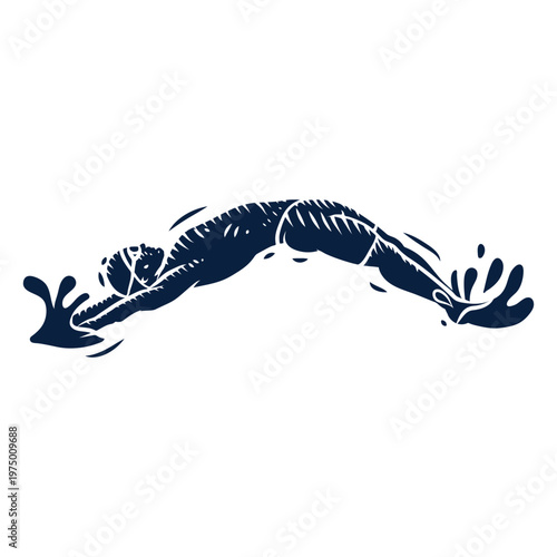 Swimmer practicing a back dive