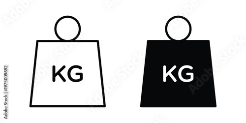 Weight icon on white background. linear pictogram. Flat symbols