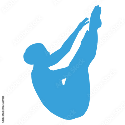 Silhouette of a swimmer doing a backflip