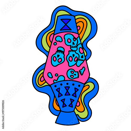 Psychedelic lamp tattoo