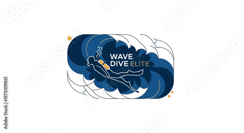 Elite Wave Diving Silhouette Aquatic Adventure Symbol