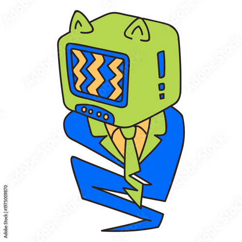Psychedelic TV man tattoo