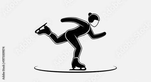 Elegant Silhouette Of A Figure Skater Executing A Graceful Move