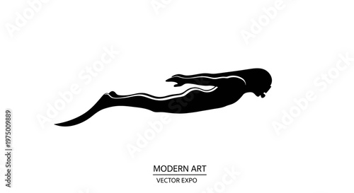 Elegant Silhouette Of A Swimmer Mid-Stroke In Dynamic Motion