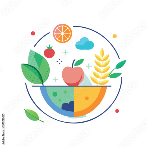 Harmony of nature and essential food sources on a global map