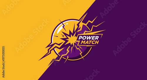Energetic Power Match Symbol With Electric Bolt Graphics