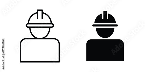 Worker icon on white background. linear pictogram. Flat symbols