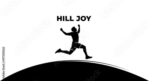 Energetic Runner Silhouette Ascending With Jubilant Arms Wide Open Victory
