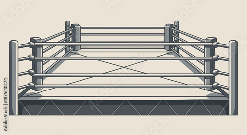 Empty Boxing Ring Awaiting Championship Showdown And Competition