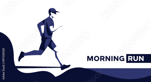 Energetic Runner Silhouette Captures Morning Fitness Momentum And Health