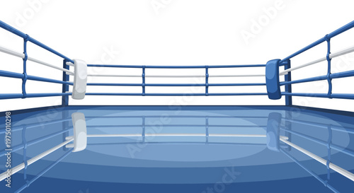 Empty Boxing Ring For Championship Contests And Martial Arts Competition
